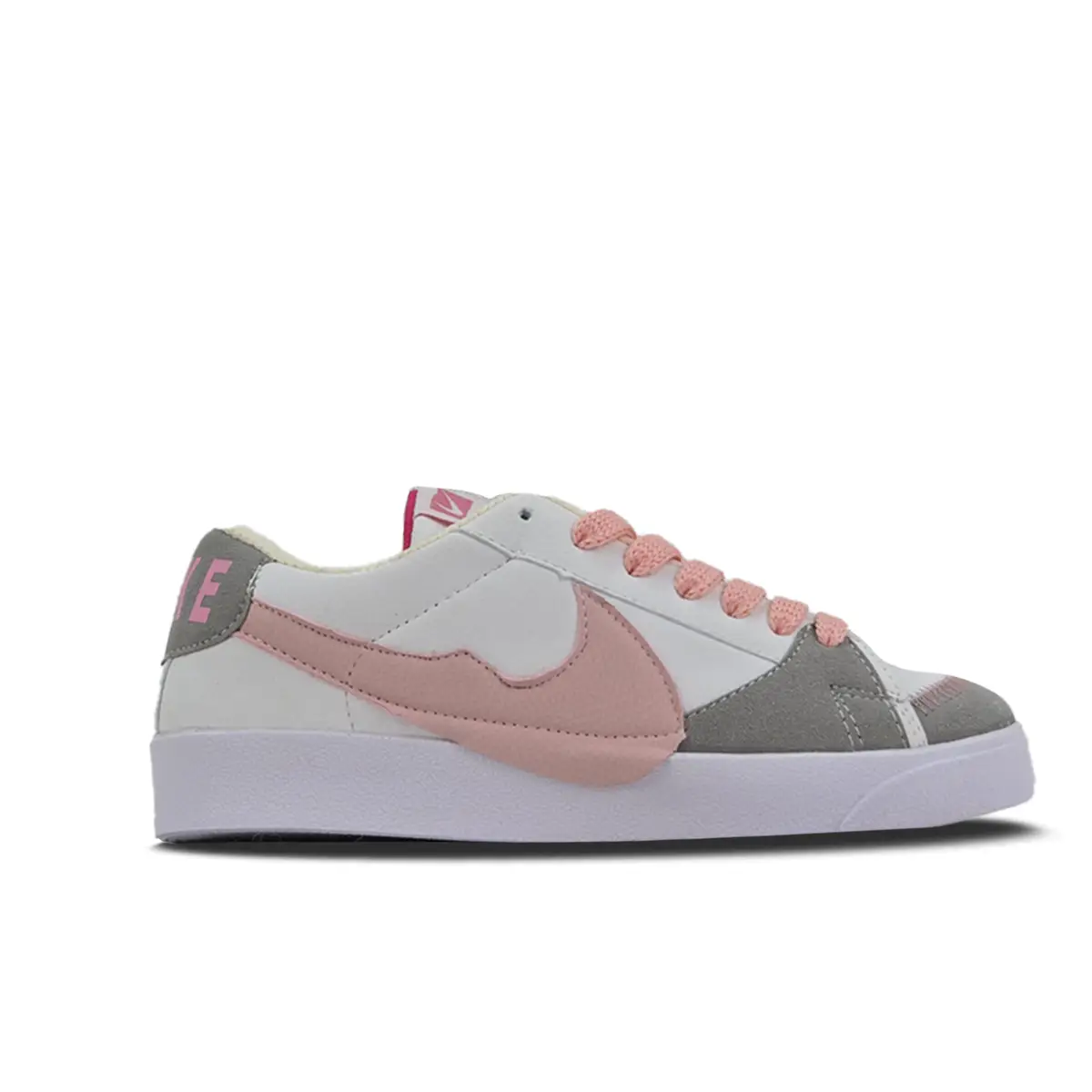 کتونی نایک بلیزر جامبو سفید صورتی ساق کوتاه